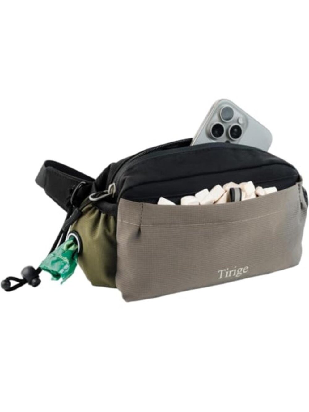 Dog Treat Pouch with Wide Magnetic Opening Poop Bag and Phone Storage